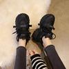Cotton new dad shoes female winter students running sports thick-soled velvet casual shoes F-