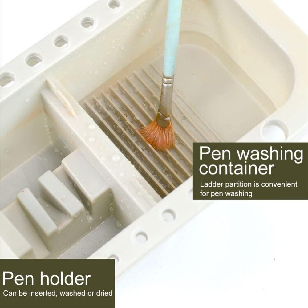 Handled Brush Washing Bucket All-in-One Paint Brush Basin Portable Painting Brush Washer  Exams