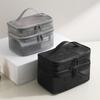Women Clear Mesh Cosmetic Bag Dual Layer Travel Toiletry Bags Make Up Organizer Waterproof Brushes Holder Pouch