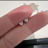 18K Gold Plated S925 Sterling Silver Heart Zircon Stud Earrings - Light Luxury for Women