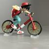 Anime Pokemen Figure Ride A Bicycle Red Ash Ketchum Action Figures Pvc Collection Decoration Model Toys Gifts