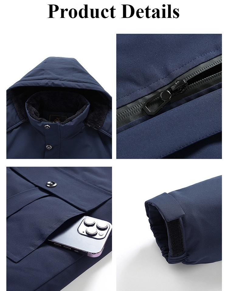 Fashionable and Versatile Men's Thickened Warm Winter Jacket - Wrinkle Resistant Lightweight Soft and Cozy Long Sleeve Down Jacket