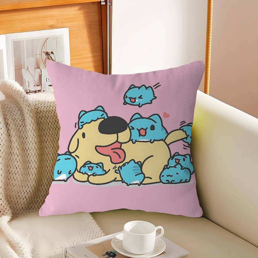 B-Bugcat Capoo Cartoon Decorative Room Aesthetics Pillow Case Home Decor Bedroom Sofa Bed Couch Pillow Cover 45x45