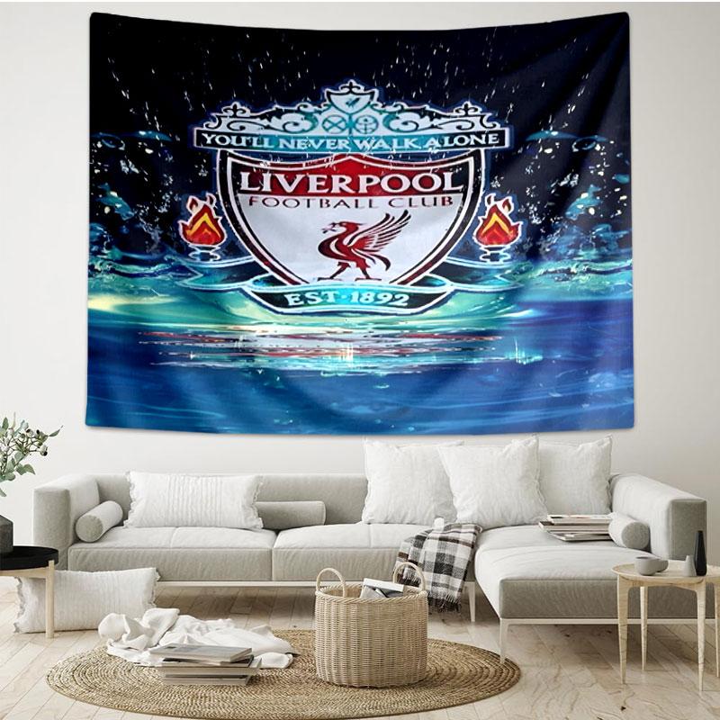 Liverpool F.C Print Tapestry - Portable Wall Decor Cloth, for Home, Dorm, Travel, Bedroom, Living Room - Ideal Birthday Housewarming Gift