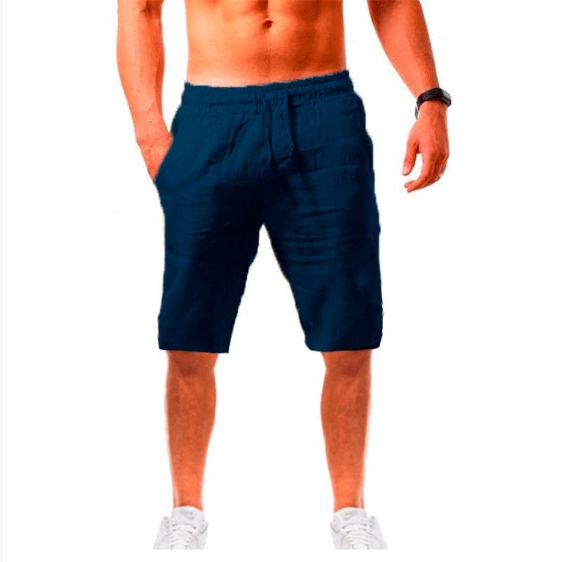 Men's Hip Hop Breathable Cotton Hemp Sports Five Part Shorts Trendy Fashion Solid Color Simple Thin Casual Shorts Men’s