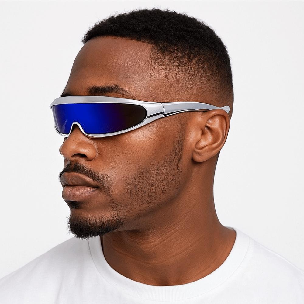 Futuristic Blocking Sunglasses Electroplated Steampunk Sunglasses Fashion Women Eyeglass Men