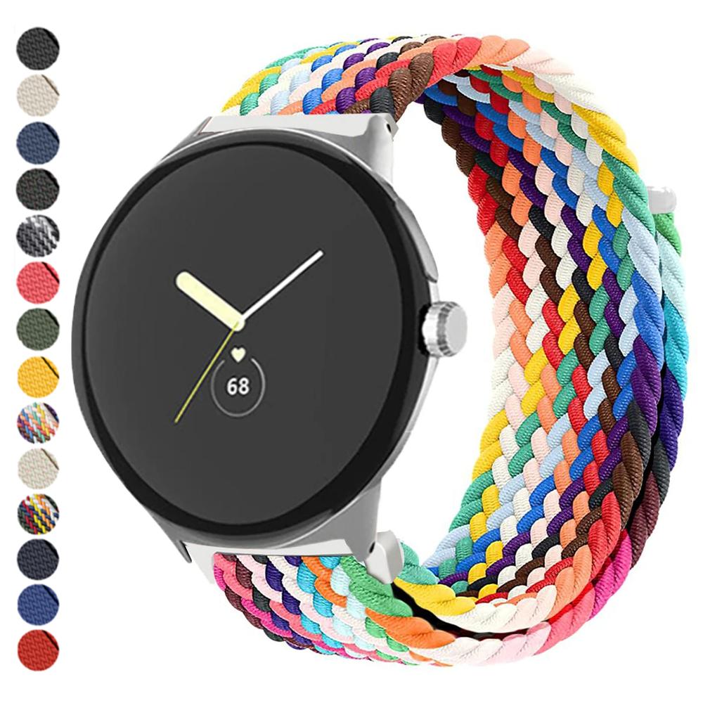 Nylon Strap for Google Pixel Watch/Pixel Watch 2 Elastic Adjustable Band Wrist Bracelet Wristband Replacement Accessories for Pixel Watch