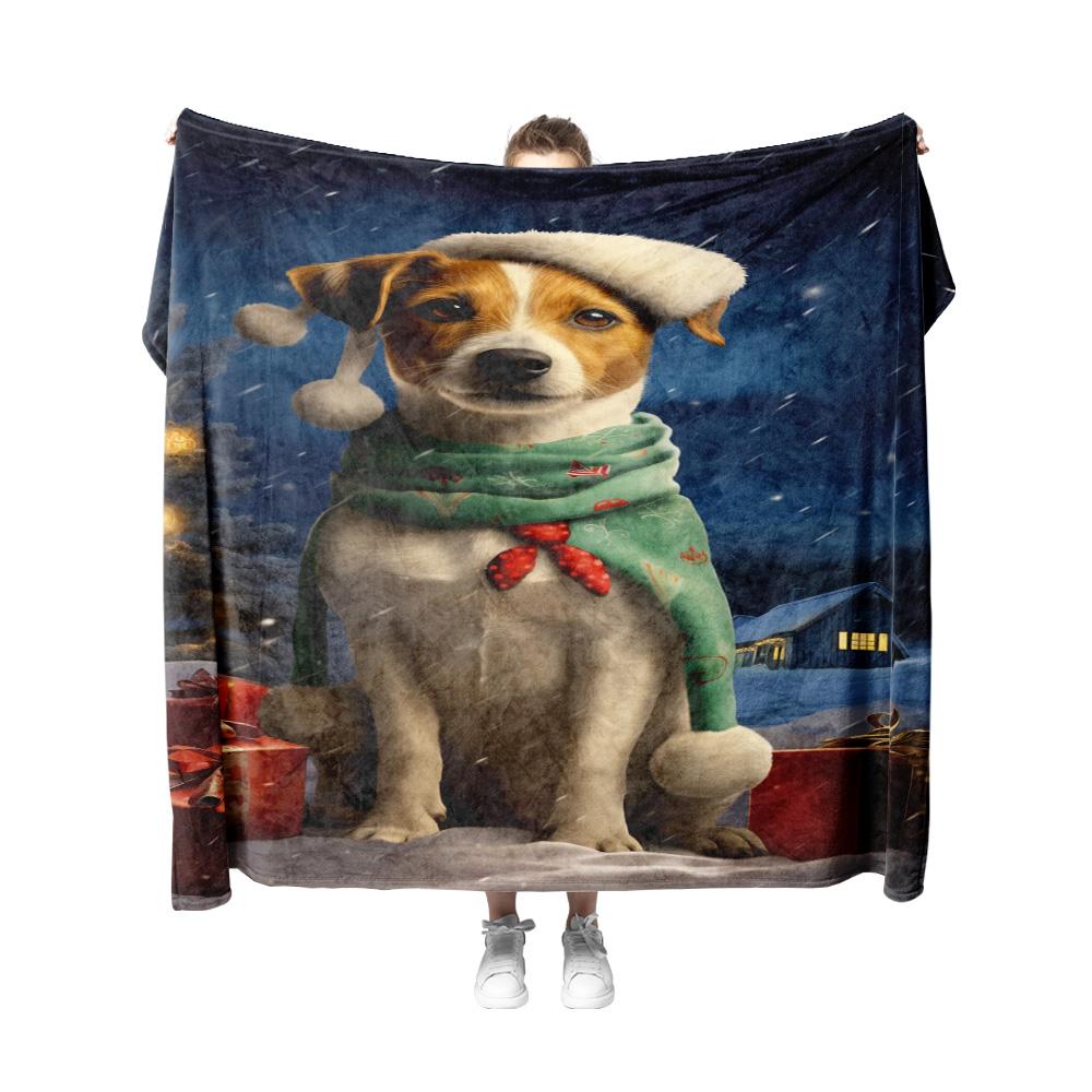 Tuniu Cute Dog Winter Fleece Blanket Sofa Bed Throw for Kids Teens Adults Gift