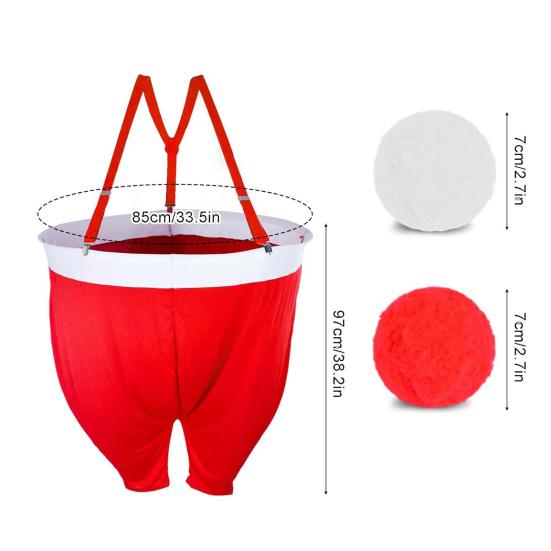 Yousheng Santa Pants Snowball Fight Kit Red And White Fake Snowball Activity Christmas Party Toss Game with 20 Snow Balls for Family Indoor Outdoor