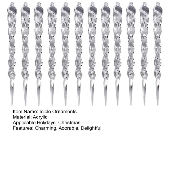 Yousheng 12 Pcs Acrylic Icicles Christmas Ornaments Clear Crystal Icicle Christmas Tree Hanging Decorations for Xmas New Year Holiday Wedding Winter