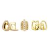 Jin Ao Hollow Heart Double Teeth Bracelet Daily Street Cool Glossy Gold Teeth Hip Hop Versatile Accessories Wholesale