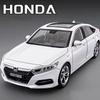 1:24 Honda Accord Models Toys Alloy Diecast Cars Front Wheel Steering Doors Opened Sound Light Pull Back Vehices Friend's Gifts