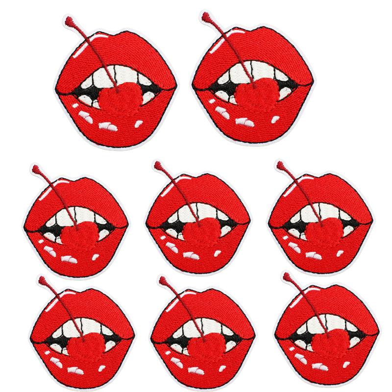 10pcs /Set Fruit Cherry Embroidered Patches Diy Hats Jackets Sew Patch Badges Iron On Patches For Clothing Accessories Applique