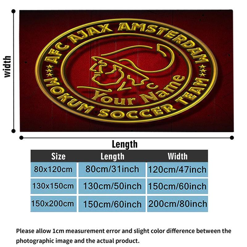 1PC AFC Ajax Custom Name Patterned Flannel Blanket Suitable For All Seasons for Home Decor Warmth and Comfort Gifts Holiday Present