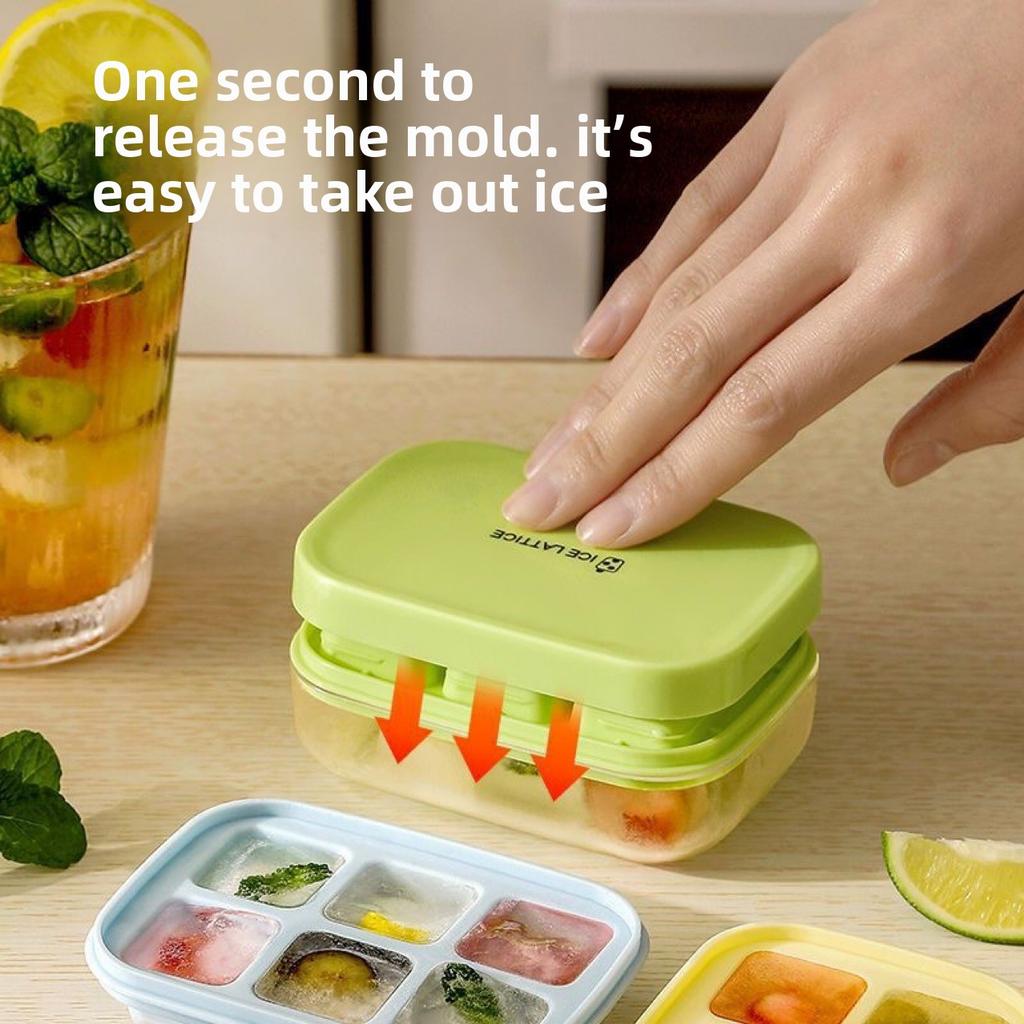 Square Ice Cube Tray Stackable PP Ice Cube Freezer Molds Easy Release Ice Cube Maker for Whiskey Cocktail Coffee Kitchen Tools