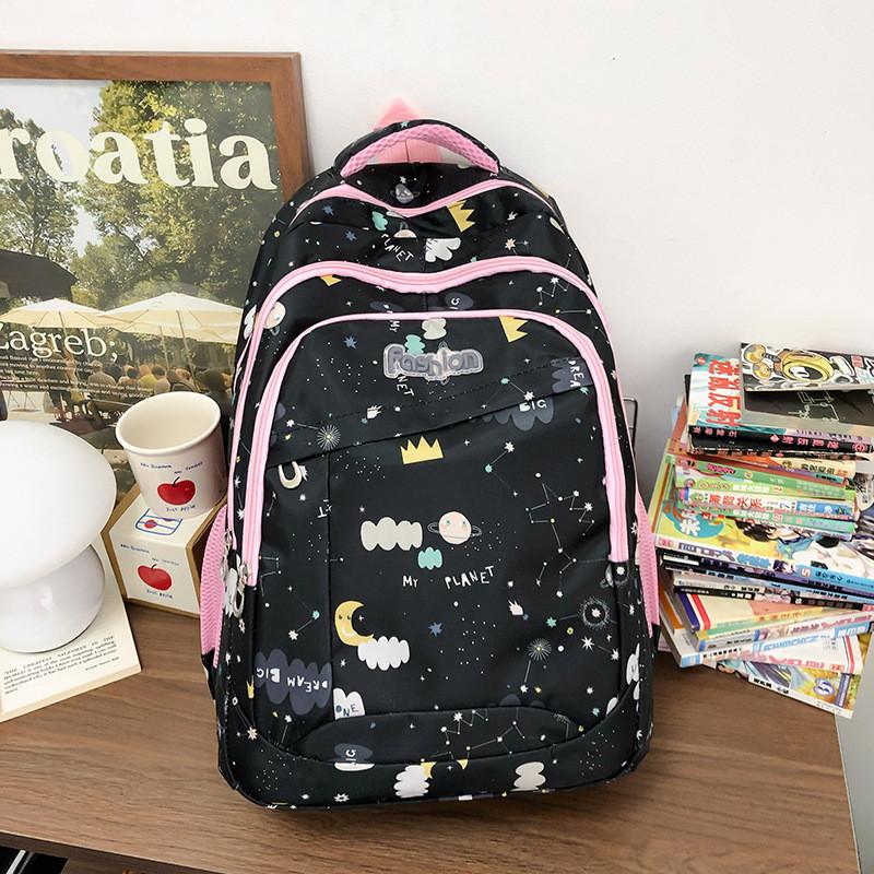 Cute Cloud Print Backpack Breathable Oxford Material Ergonomic Shoulder Straps