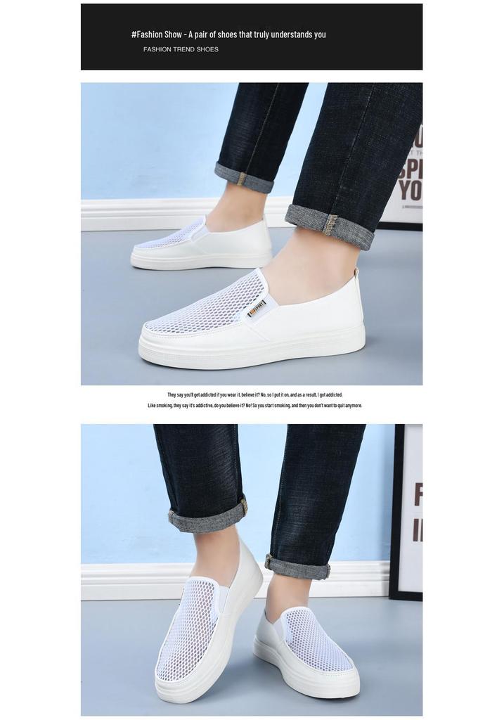 Men's 2025 Breathable Mesh Slip-on Shoes: Lightweight Summer Walking & Driving Footwear