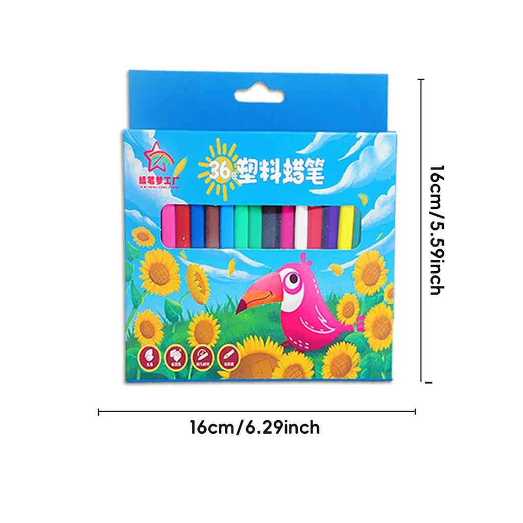 Waschbare Wachsmalstifte 12-36 Farben Ungiftig Auswischbar Dreieckiger Griff Kunstbedarf Kleinkindsicher Ölpastellkreiden zum Zeichnen Ausmalen Geschenke