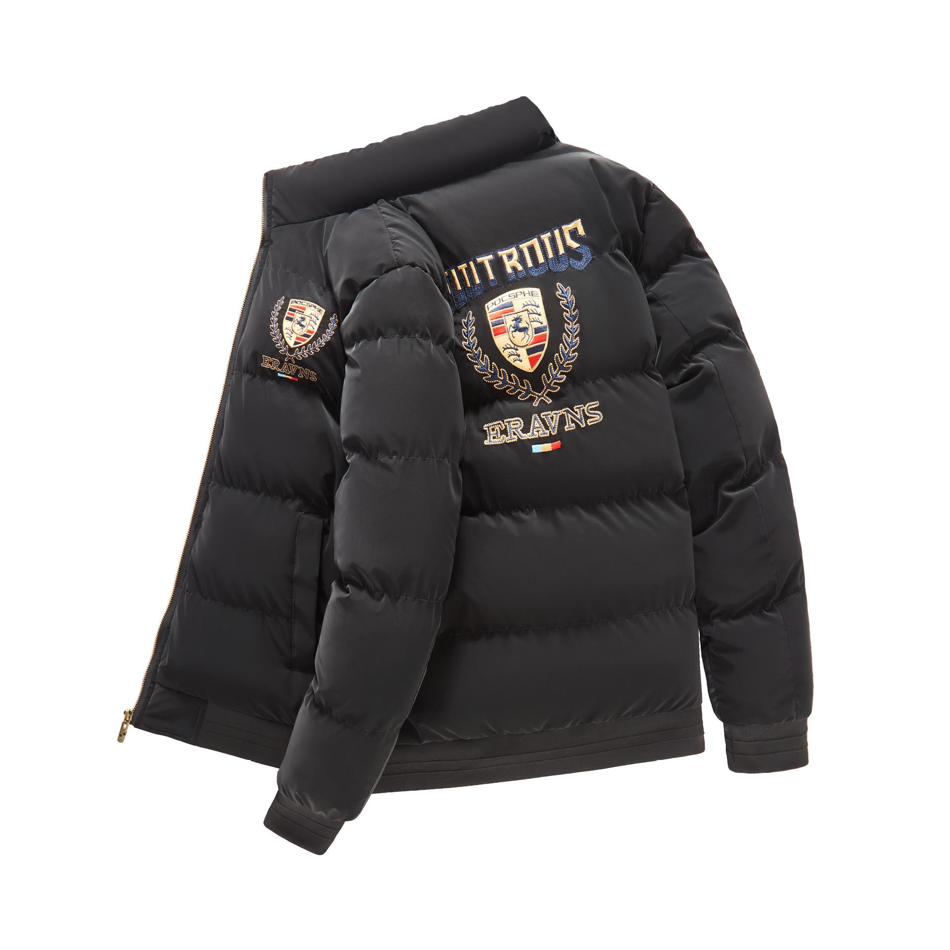 

Новый зимний стиль Мужское высококачественное вышитое хлопковое пальто со стойкой воротником для молодежи Утепленное теплое и модное хлопковое пальто M