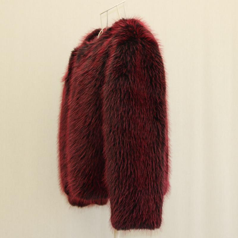 Fur Jacket Casual Autumn and Winter New Whole Leather Imitation Fox Hair Round Neck Short Jacket Thickened Large Size