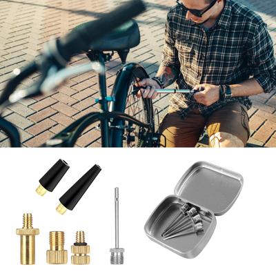 Road Bike Valves Adapter Bike Tire Valves Adapter Balls Pump Needle Inflation Nozzle Air Inflator Adaptor Bike Pump Tool