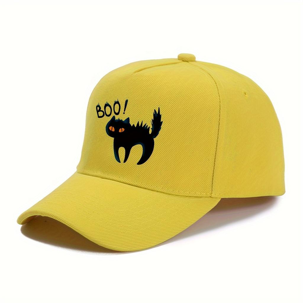 Cute Cat Print Baseball Cap Adjustable SunProtective Stylish Dad Hat for Outdoor Activities