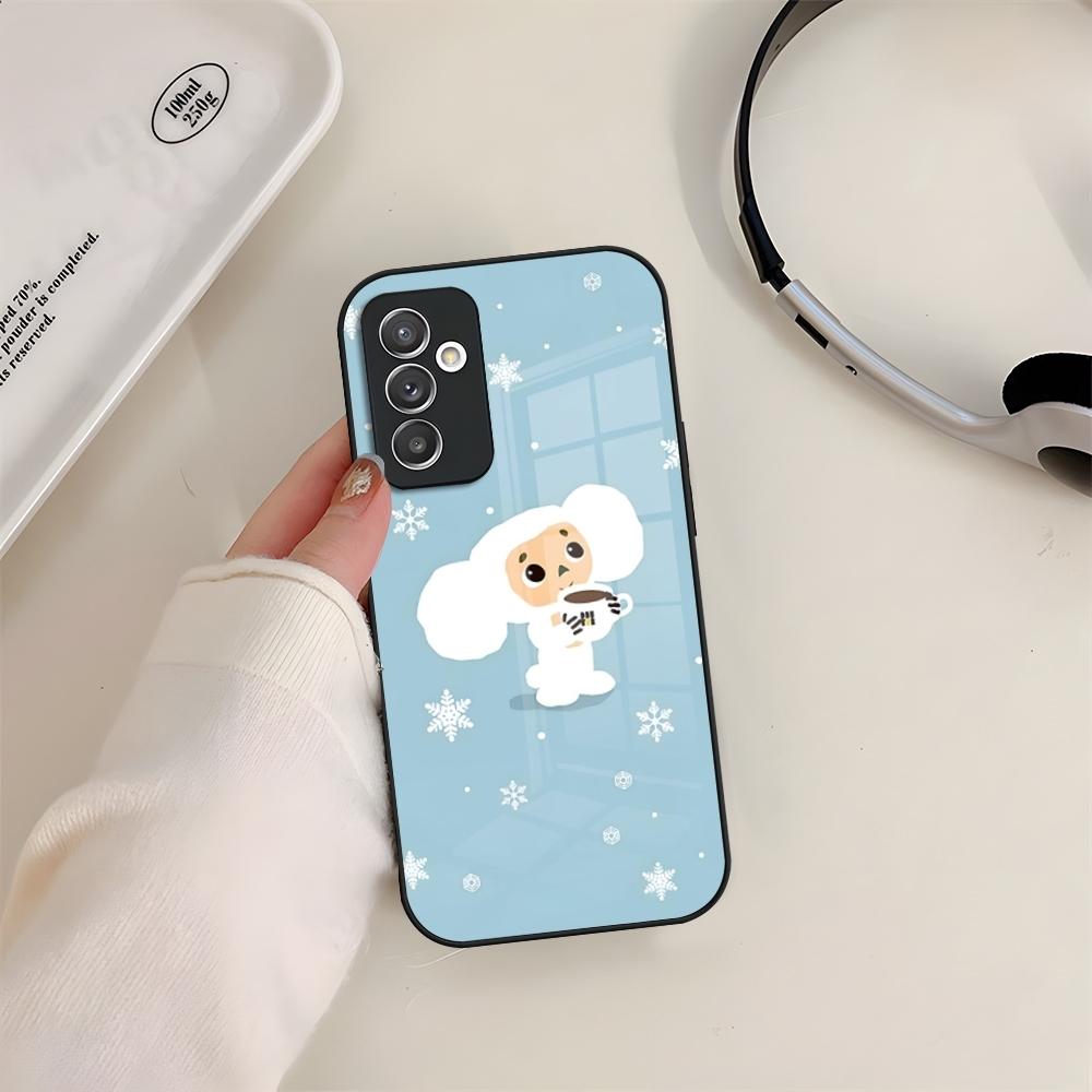 Cheburashka Phone Case Glass For Samsung S24 S26 S23 S20 S25 S21 S22 Ultra Fe Plus A05 A06 A16 A26 A36 A56 Coque