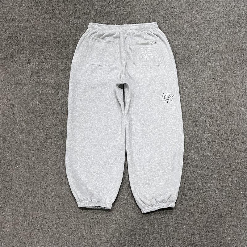 Pantaloni da tuta in pile con grafica RogueWave Vintage Casual Classici Grigio Nero Gamba larga