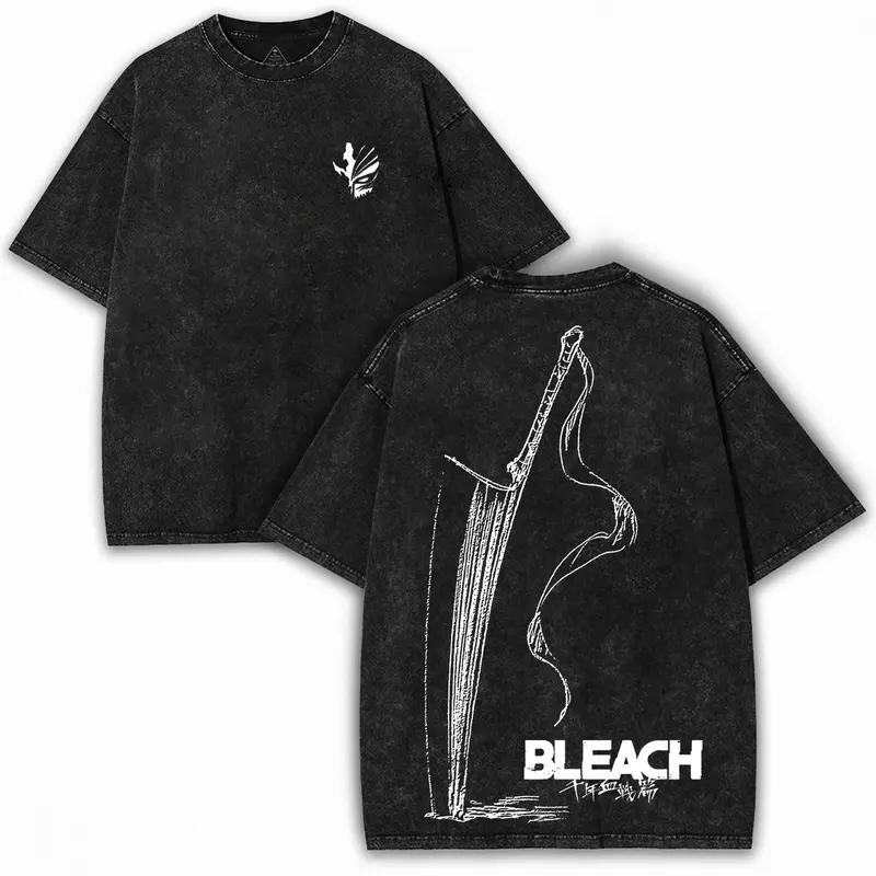 Vintage Washed BLEACH Ichigo Kurosaki Tite Kubo Shonen Jump Soul Reaper Bankai Zangetsu Shinigami Anime Merch Anime Fan Graphic Print Y2K Retro