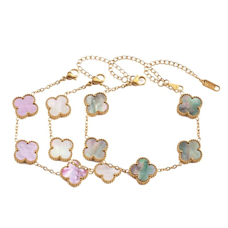 Four-leaf Clover Bracelet for Women Double-sided Genuine Mother-of-pearl Luxurious and High-end Fashion Accessory