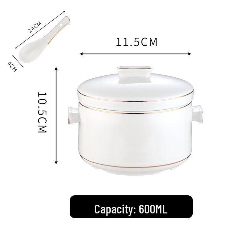 Elegant Gold Line Double-Lid Stew Pot