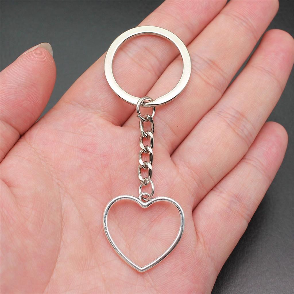 28mm Key Ring Couple Heart Love Minimalist Jewelry Components QY016