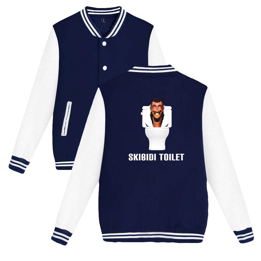 Unisex Fashion for Fans of Skibidi Toilet Anime Printed Baseball Sweatshirt Women Men Outdoor Sport Jackets