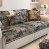 Non-Slip Cool Sofa Cover Ice Silk Sofa Cushion American Style Printed Summer Cooling Living Room Sofa Cover Machine Washable