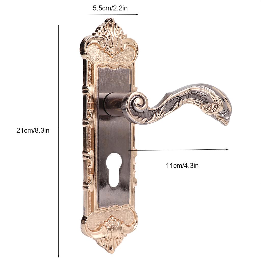 European  Retro Vintage Door Lock Interior Anti‑theft Room Door Lock Lever Set Vintage Door Lock European Interior Door Lock