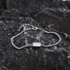 Vnox Geometric Square Round Tube Charm Bracelets for Men Boys, Unisex Box Link Chain Bracelet, Waterproof Simple Metal Jewelry