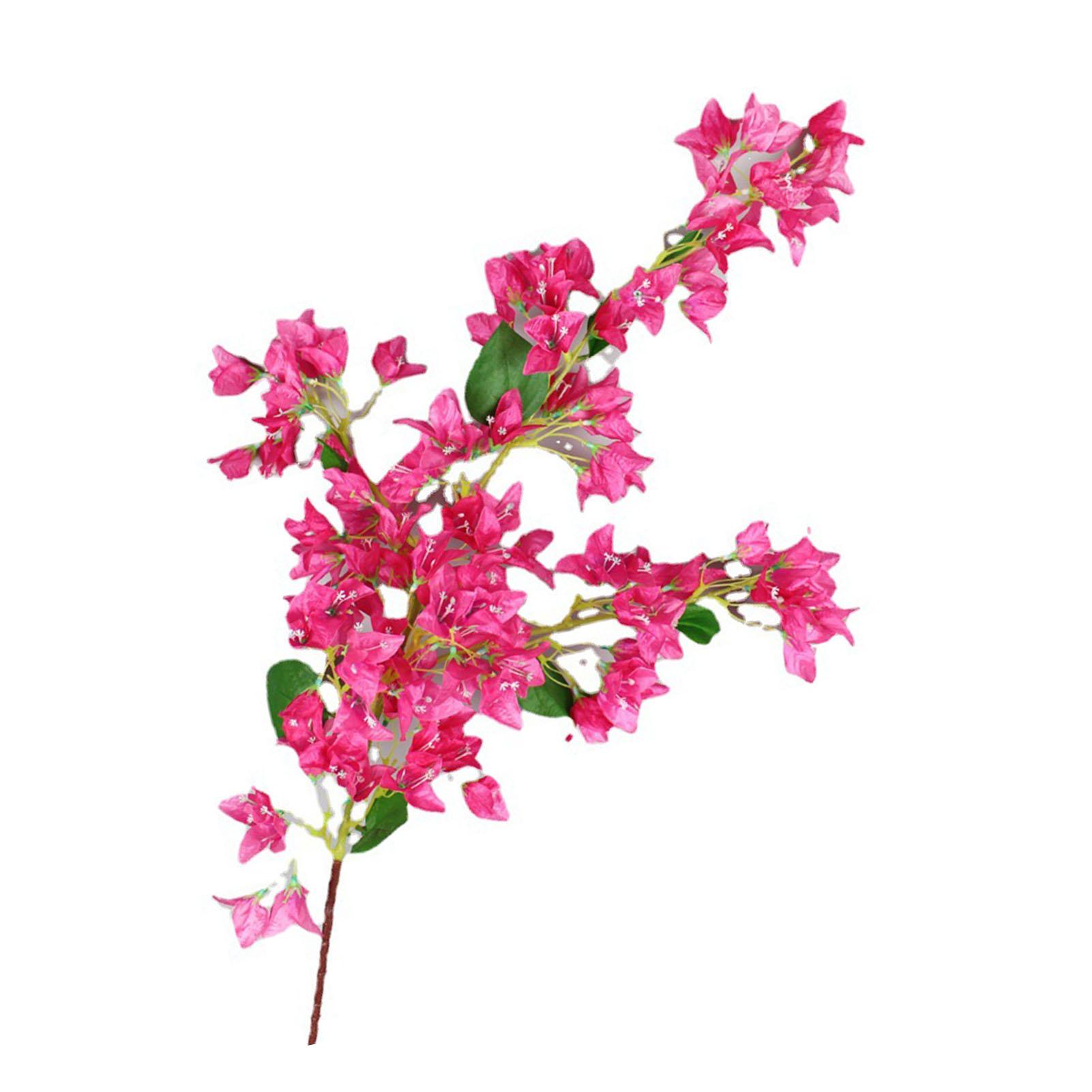 

120cm Artificial Silk Bougainvillea Branches Faux Rose Red Bougainvillea with Iron Wire Stems for Wedding Decoration