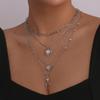 Tooxika Vintage Sun Love Heart Flower Necklace Diamonds Niche Street Fashion Necklace Women