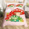 Kawaii Animals Duvet Cover Cute Rabbit Bedding Set Rustic Wooden Comforter Cover Microfiber Floral Bedclothes Queen For Girl Boy