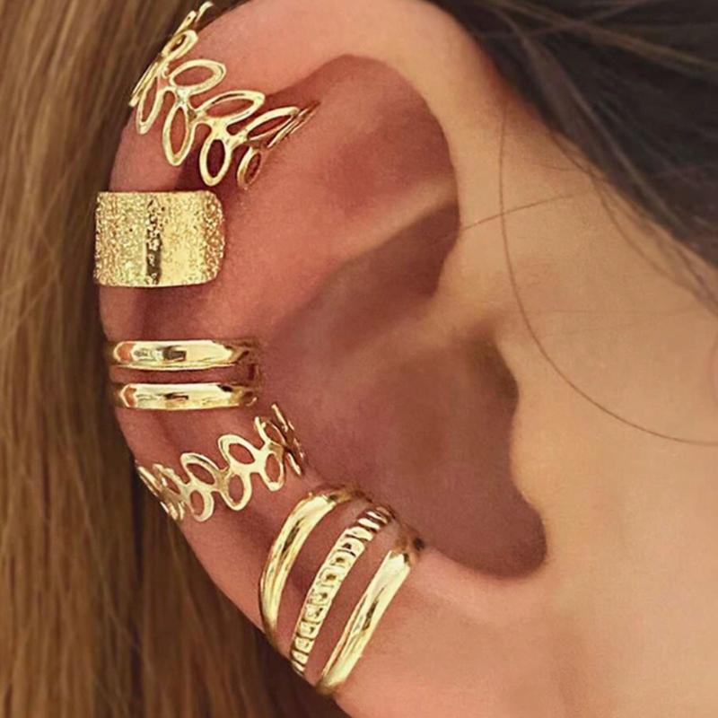 5pcs/Set Gold Bride Clip-On Earrings Set