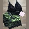 Women's Silk Halter Princess Nightgown Sexy Temptation Two-piece Underwear Nightgown Home Clothing