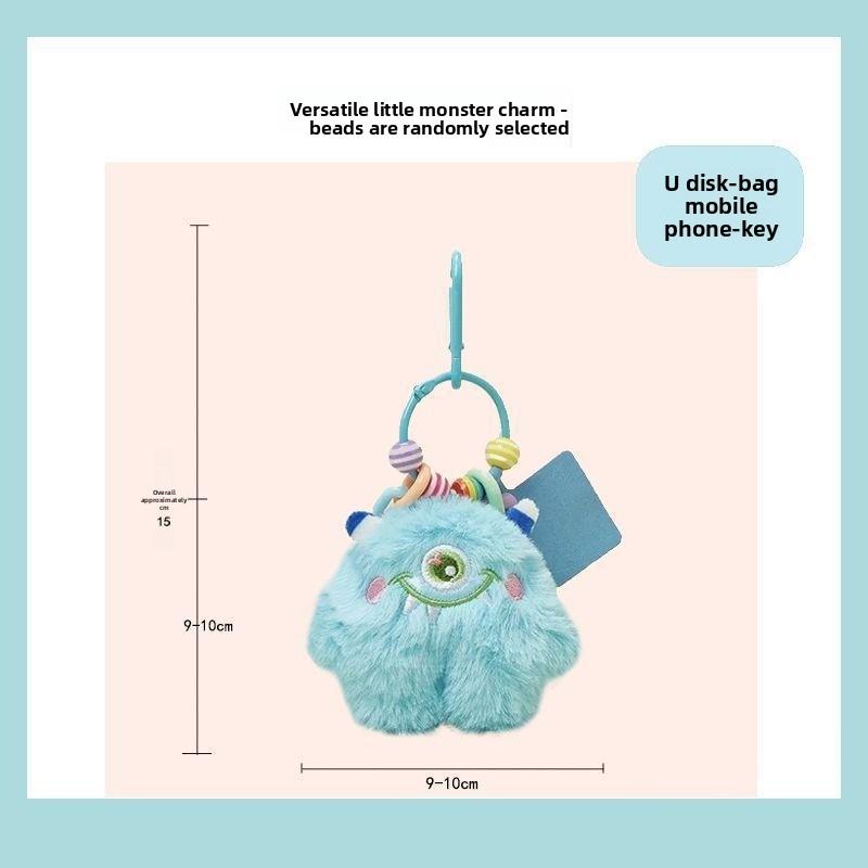 Little Monster Cute Big Eyes Boy Internet Celebrity Phone Case Keychain Little Fairy Plush Gift Pendant