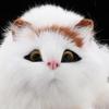 Adorable Plush Cat Figurine for Home Decor and Desk Display