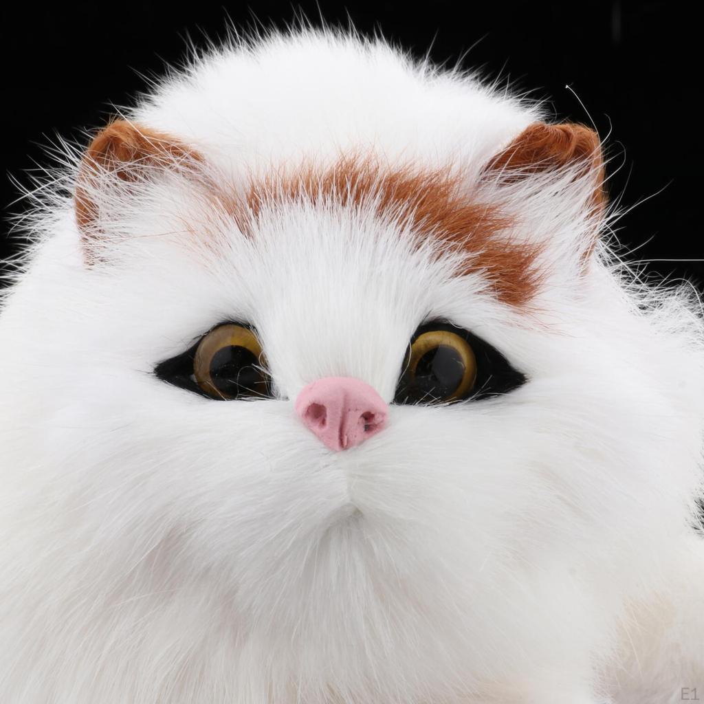 Adorable Plush Cat Figurine for Home Decor and Desk Display