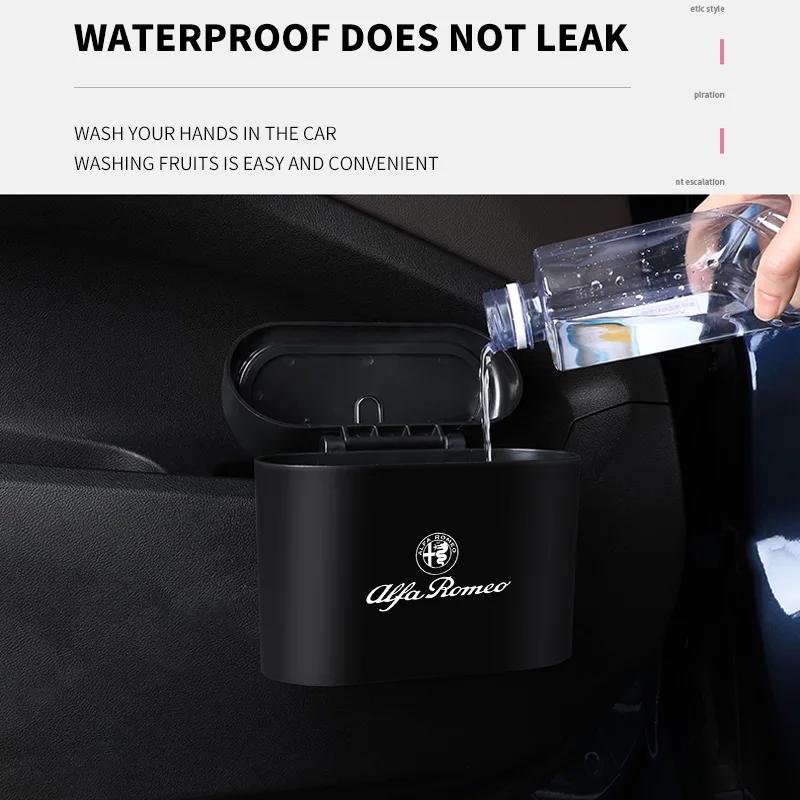 Car Stickers For Alfa Romeo Hanging Car Trash Can Vehicle Garbage Dust Case Storage Box For Alfa Romeo 159 Giulietta Giulia 147