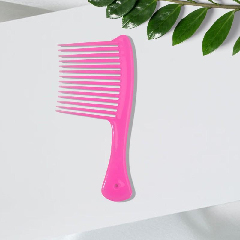 

1pc Wide-Toothed Comb, Anti-Static Hair Brush, Long Tooth Fork Comb, Salon Professional Hair Coloring & Styling Tool, Suitable For All Hair Types рожевий