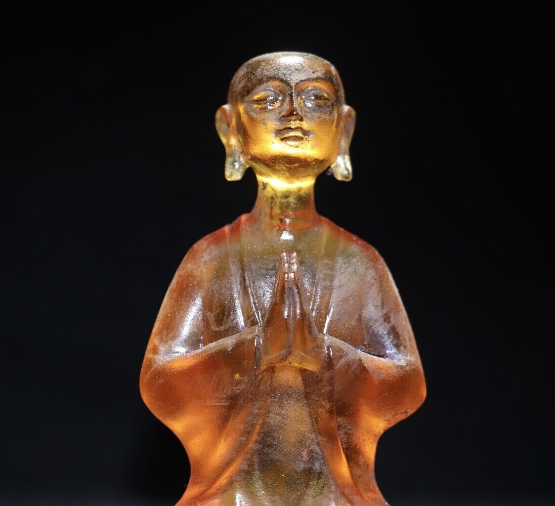 

Collection Chinese Old Beijing Glaze Carved Exquisite Buddha Statue Amitabha Art CHINA