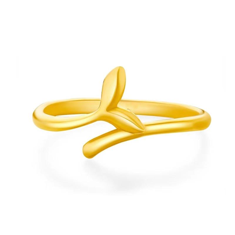 Adorable Fish Adjustable Tail Ring For Her Unique Gold Plated Couples Jewelry Gift