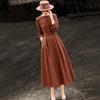 Lancer French Style Lace-Trimmed A-Line Dress