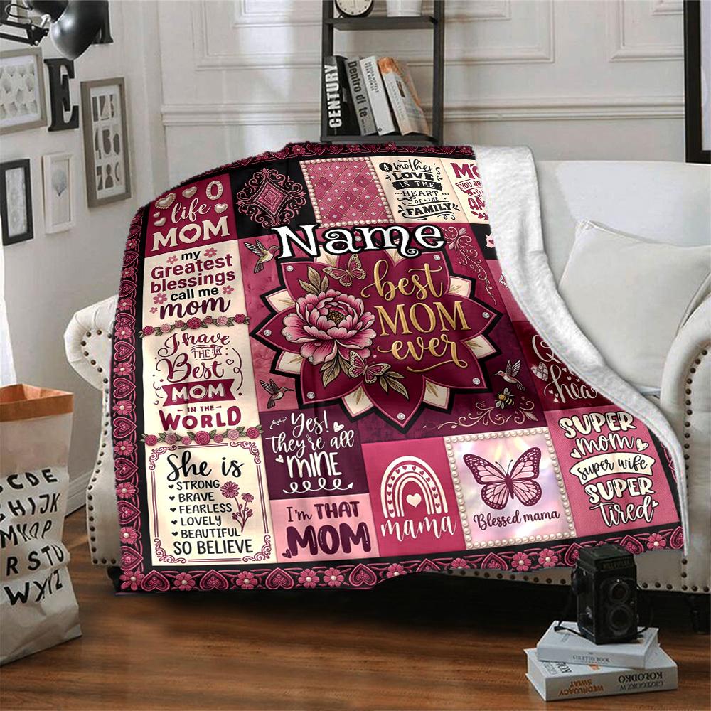 Best Mom Ever Customize Your Name Home Blanket Comfortable Soft Lightweight Allseason Multipurpose Blanket For Picnics Sofas Offices Beds Living Rooms